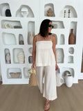 KATELYN LINEN SLIT TUNIC TOP