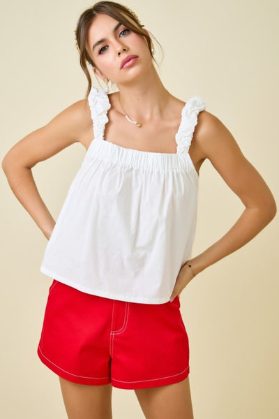 HELENA POPLIN BUBBLE CAMI TOP