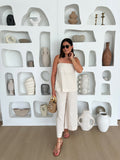 KATELYN LINEN SLIT TUNIC TOP