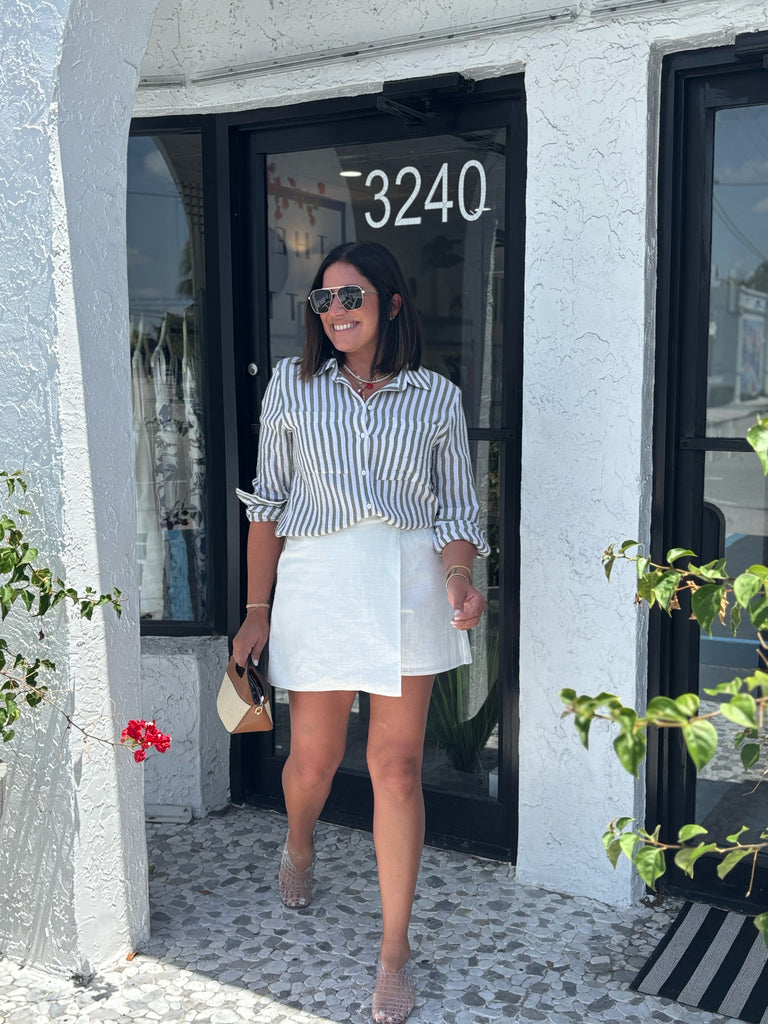 LILA COTTON GAUZE BUTTON DOWN