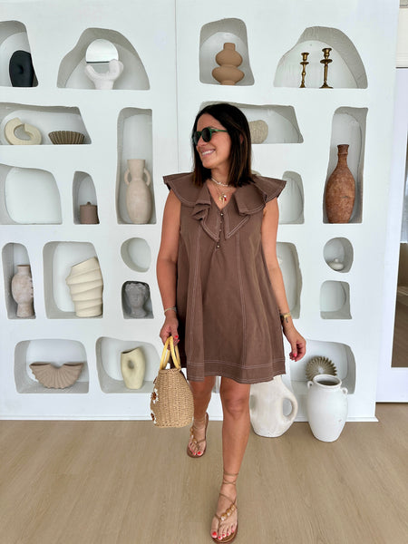 AVA RUFFLE MINI DRESS