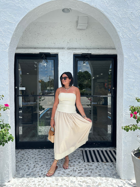 ADORE EMBOSSED OPEN BACK MAXI