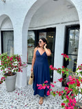 CAPRI TIE BACK LINEN MIDI