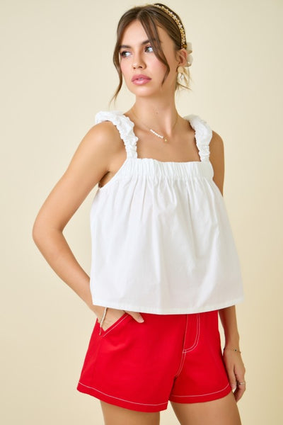 HELENA POPLIN BUBBLE CAMI TOP