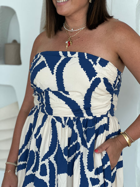 NARA SUNSET STRAPLESS DRESS