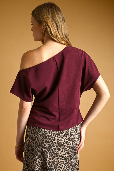 Lilly Boat Neck Asymmetric Top