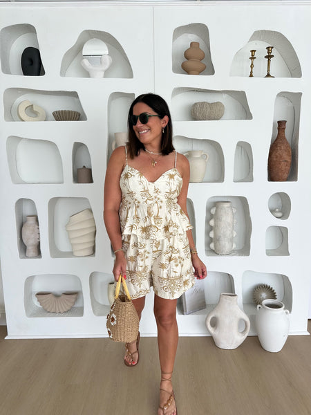 CAIRO PRINT PEPLUM TOP
