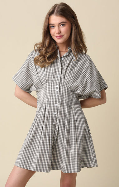 MARIANA GINGHAM MINI SHIRT DRESS