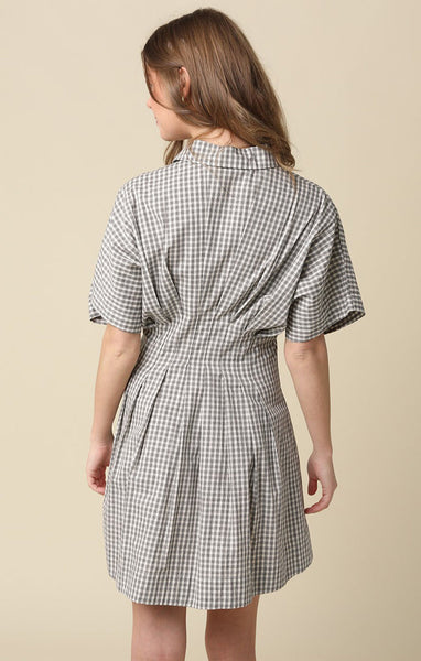 MARIANA GINGHAM MINI SHIRT DRESS