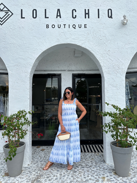 KAILANI  BLOCK PRINT MIDI DRESS