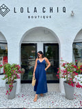 CAPRI TIE BACK LINEN MIDI