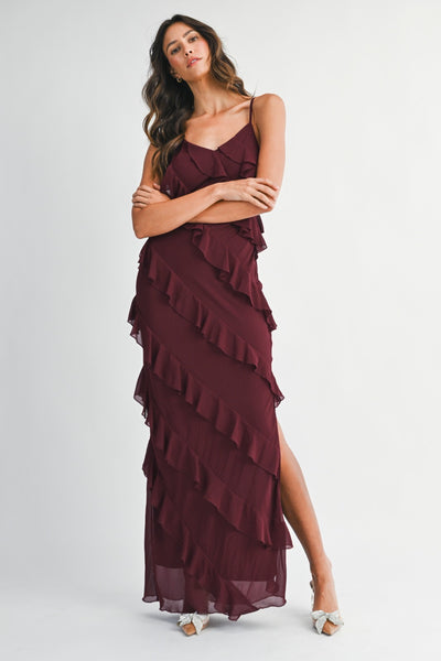 MILEY TIERED RUFFLED MAXI DRESS
