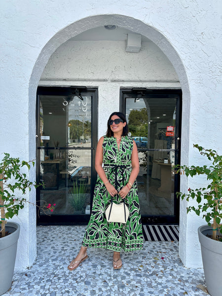 ANNETTE SLEEVELESS MULTICOLORED MIDI DRESS