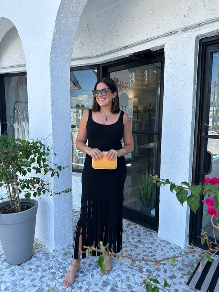 JUNO FRINGE HEM TANK MIDI