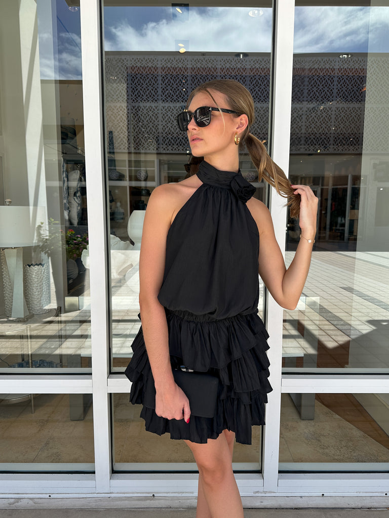 FLOR HIGH NECK MINI DRESS