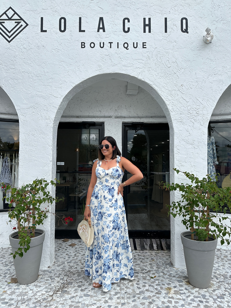 ANDERSON FLORAL BUSTIER MIDI DRESS