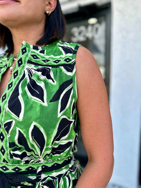 ANNETTE SLEEVELESS MULTICOLORED MIDI DRESS