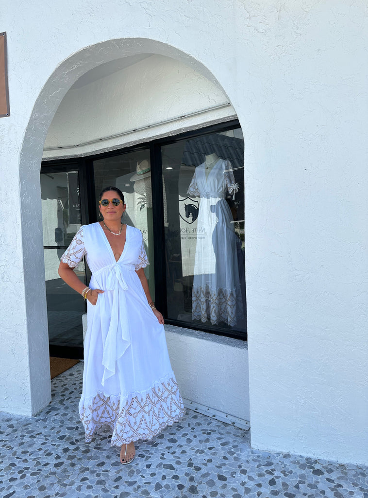 PIPPA BOHO EMBROIDERED SLEEVE MAXI DRESS