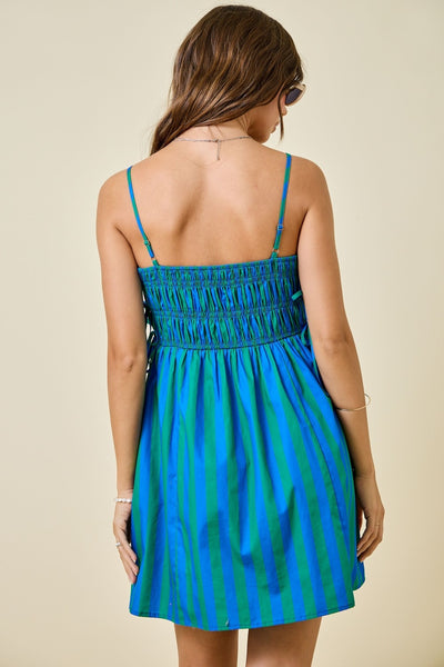 MOXIE STRIPED SUMMER DRESS WITH SIDE TIES
