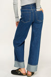 MORGAN BELTED CUFF WIDE LEG DENIM