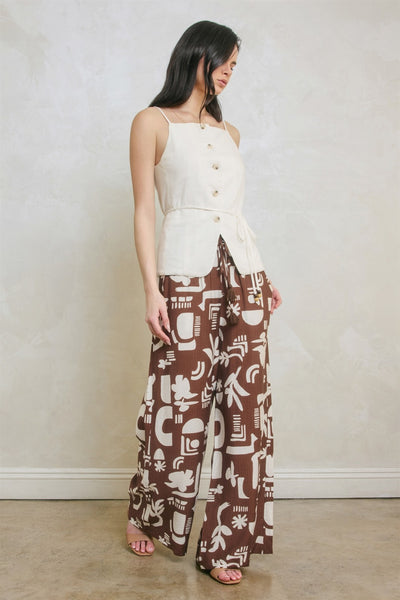 DARA HIGH WAISTED PRINT PANTS