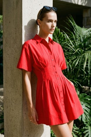 TARA BUTTON DOWN MINI DRESS