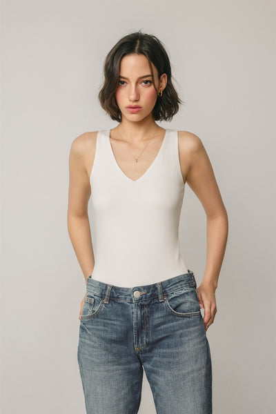 WYATT VNECK DOUBLE LINED BODYSUIT