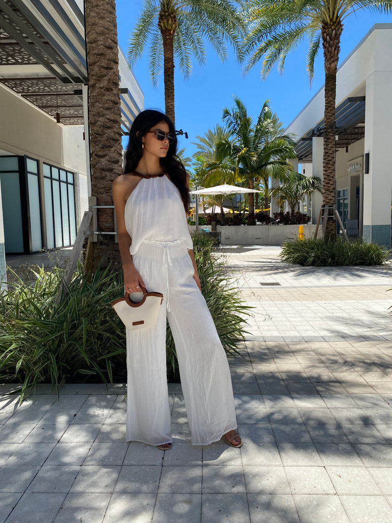 CLARA HIGH WAISTED CRINKLE PANT