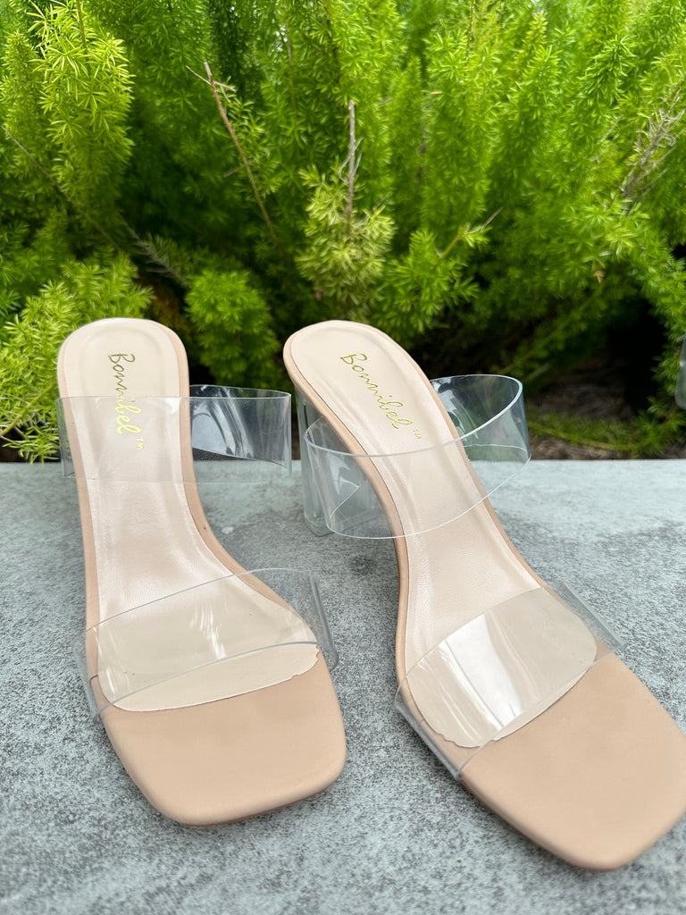 SHIA CLEAR HEEL SANDAL