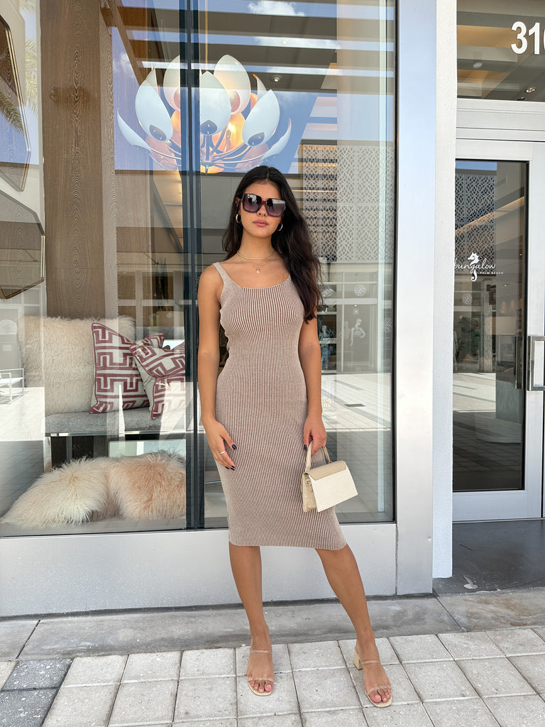 HADLEY RIBBED KNIT MIDI DRESS