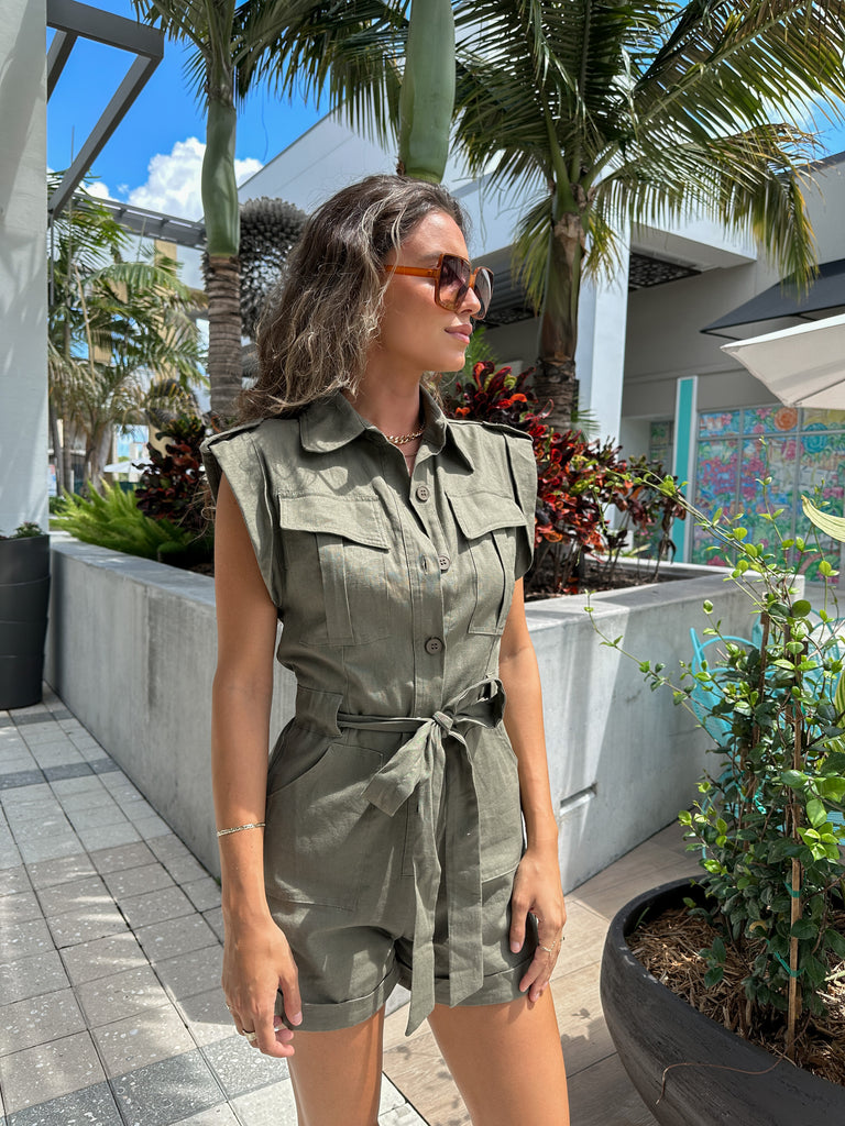 MICAH LINEN ROMPER