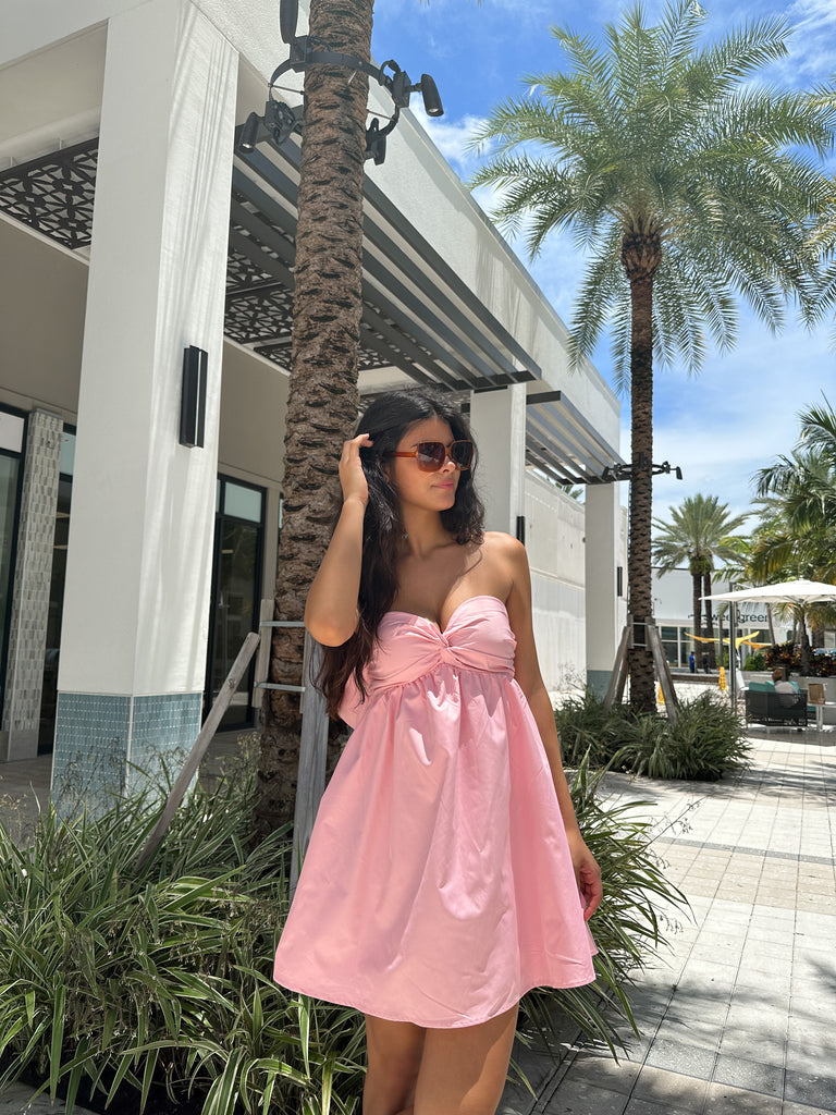 REINA BACK BOW BABYDOLL DRESS