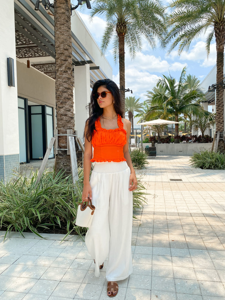 CORAL CRUSH CROP TOP