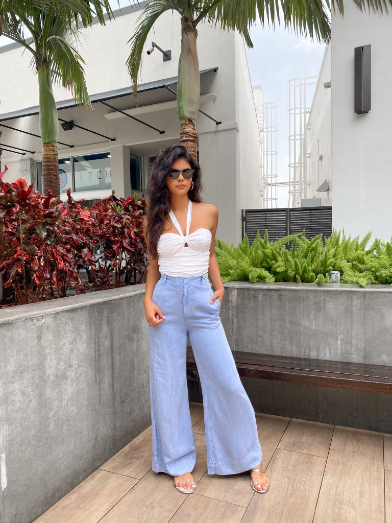 FAY WHITE HALTER TOP