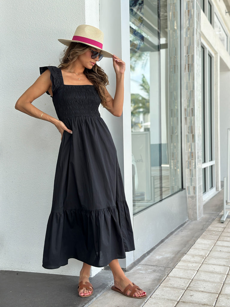 OLIVIA RUFFLE MIDI DRESS