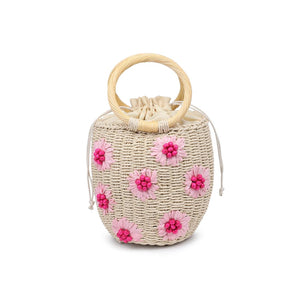EMALINE RAFFIA BEADED BUCKET BAG