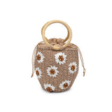 EMALINE RAFFIA BEADED BUCKET BAG