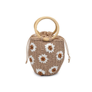 EMALINE RAFFIA BEADED BUCKET BAG