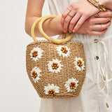 EMALINE RAFFIA BEADED BUCKET BAG