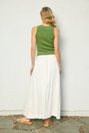 ZORA LINEN BLEND MIDI SKIRT