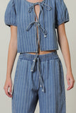 LEXI STRIPED DENIM BARREL PANT