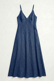 GENEVIEVE STITCH DETAIL LINEN MAXI