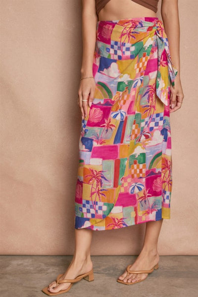 NAIA WRAP MIDI SKIRT