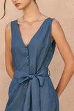 ONYX BUTTON DOWN CHAMBRAY JUMPSUIT