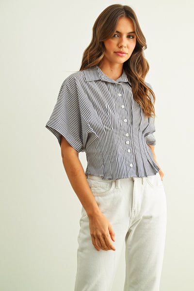 LILA PINSTRIPE TOP