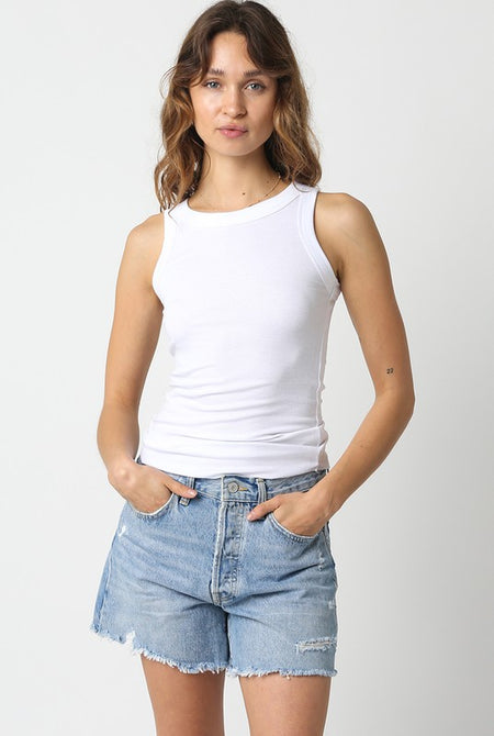 MCKAY RAW HEM LINEN TOP