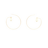 FLOATING PEARL CHARM DANGLE HOOP EARRING