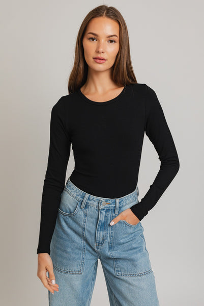 MURIEL LONG SLEEVE RIBBED BODYSUIT