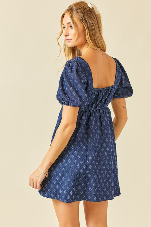 PAMELA BABY DOLL DENIM DRESS