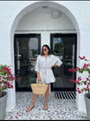 CLOVER DRAWSTRING WAIST GAUZE ROMPER